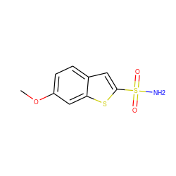 COc1ccc2cc(S(N)(=O)=O)sc2c1 ZINC000026575480