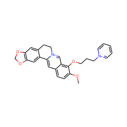 COc1ccc2cc3[n+](cc2c1OCCC[n+]1ccccc1)CCc1cc2c(cc1-3)OCO2 ZINC000040424834