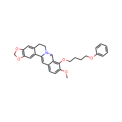 COc1ccc2cc3[n+](cc2c1OCCCCOc1ccccc1)CCc1cc2c(cc1-3)OCO2 ZINC000045392440