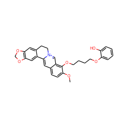 COc1ccc2cc3[n+](cc2c1OCCCCOc1ccccc1O)CCc1cc2c(cc1-3)OCO2 ZINC000073200271