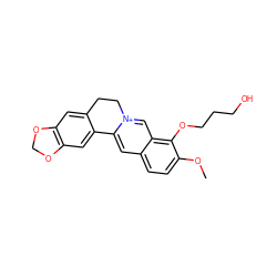 COc1ccc2cc3[n+](cc2c1OCCCO)CCc1cc2c(cc1-3)OCO2 ZINC000064527031