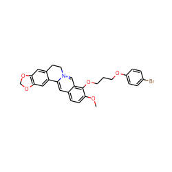 COc1ccc2cc3[n+](cc2c1OCCCOc1ccc(Br)cc1)CCc1cc2c(cc1-3)OCO2 ZINC000049803186