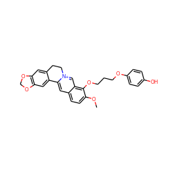 COc1ccc2cc3[n+](cc2c1OCCCOc1ccc(O)cc1)CCc1cc2c(cc1-3)OCO2 ZINC000073197449