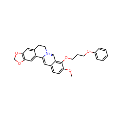 COc1ccc2cc3[n+](cc2c1OCCCOc1ccccc1)CCc1cc2c(cc1-3)OCO2 ZINC000045374090