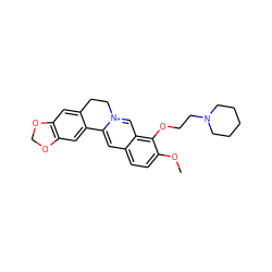 COc1ccc2cc3[n+](cc2c1OCCN1CCCCC1)CCc1cc2c(cc1-3)OCO2 ZINC000064528339