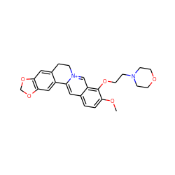 COc1ccc2cc3[n+](cc2c1OCCN1CCOCC1)CCc1cc2c(cc1-3)OCO2 ZINC000064512271