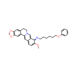 COc1ccc2cc3n(cc-2c1=NCCCCCCOc1ccccc1)CCc1cc2c(cc1-3)OCO2 ZINC000377839277