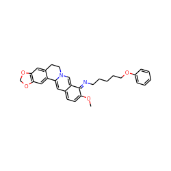 COc1ccc2cc3n(cc-2c1=NCCCCCOc1ccccc1)CCc1cc2c(cc1-3)OCO2 ZINC000377839273