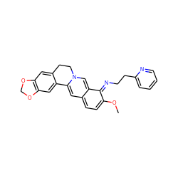 COc1ccc2cc3n(cc-2c1=NCCc1ccccn1)CCc1cc2c(cc1-3)OCO2 ZINC000377840019