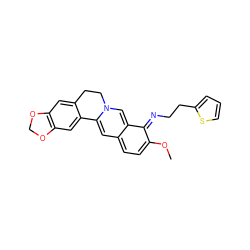 COc1ccc2cc3n(cc-2c1=NCCc1cccs1)CCc1cc2c(cc1-3)OCO2 ZINC000377840455