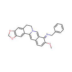 COc1ccc2cc3n(cc-2c1=NCc1ccccc1)CCc1cc2c(cc1-3)OCO2 ZINC000377839276