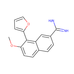 COc1ccc2ccc(C(=N)N)cc2c1-c1ccco1 ZINC000026829849