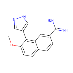 COc1ccc2ccc(C(=N)N)cc2c1-c1cn[nH]c1 ZINC000026824777