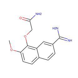 COc1ccc2ccc(C(=N)N)cc2c1OCC(N)=O ZINC000042989240