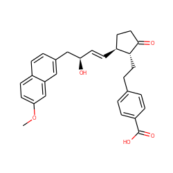 COc1ccc2ccc(C[C@H](O)/C=C/[C@H]3CCC(=O)[C@@H]3CCc3ccc(C(=O)O)cc3)cc2c1 ZINC001772593692