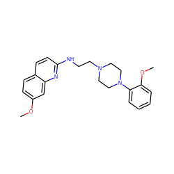 COc1ccc2ccc(NCCN3CCN(c4ccccc4OC)CC3)nc2c1 ZINC000029135423