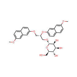 COc1ccc2ccc(OC[C@@H](CO[C@H]3O[C@H](CO)[C@@H](O)[C@H](O)[C@@H]3O)Oc3ccc4ccc(OC)cc4c3)cc2c1 ZINC000103269572