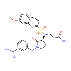 COc1ccc2ccc(S(=O)(=O)N(CCC(N)=O)[C@H]3CCN(Cc4cccc(C(=N)N)c4)C3=O)cc2c1 ZINC000013800289