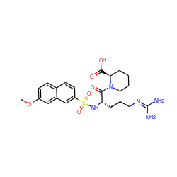 COc1ccc2ccc(S(=O)(=O)N[C@@H](CCCN=C(N)N)C(=O)N3CCCC[C@@H]3C(=O)O)cc2c1 ZINC000028756823