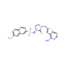 COc1ccc2ccc(S(=O)(=O)N[C@@H]3CCN(Cc4cc5c(N)nccc5s4)C3=O)cc2c1 ZINC000026572206