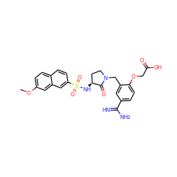 COc1ccc2ccc(S(=O)(=O)N[C@H]3CCN(Cc4cc(C(=N)N)ccc4OCC(=O)O)C3=O)cc2c1 ZINC000014952237