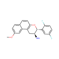 COc1ccc2ccc3c(c2c1)C[C@H](N)[C@@H](c1cc(F)ccc1F)O3 ZINC001772593115