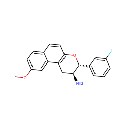 COc1ccc2ccc3c(c2c1)C[C@H](N)[C@@H](c1cccc(F)c1)O3 ZINC001772651572