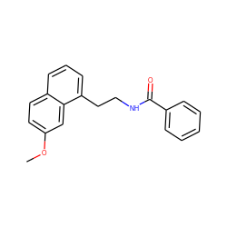 COc1ccc2cccc(CCNC(=O)c3ccccc3)c2c1 ZINC000013650497