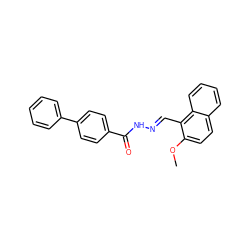 COc1ccc2ccccc2c1/C=N/NC(=O)c1ccc(-c2ccccc2)cc1 ZINC000001959283