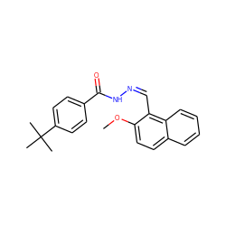 COc1ccc2ccccc2c1/C=N\NC(=O)c1ccc(C(C)(C)C)cc1 ZINC000034917766