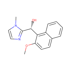 COc1ccc2ccccc2c1[C@@H](O)c1nccn1C ZINC000000143570