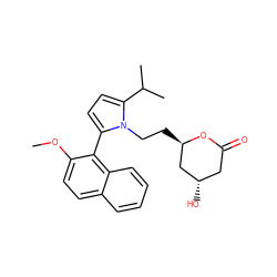 COc1ccc2ccccc2c1-c1ccc(C(C)C)n1CC[C@@H]1C[C@@H](O)CC(=O)O1 ZINC000026834871