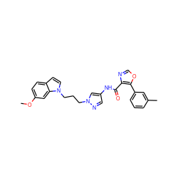 COc1ccc2ccn(CCCn3cc(NC(=O)c4ncoc4-c4cccc(C)c4)cn3)c2c1 ZINC000201584861