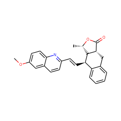 COc1ccc2nc(/C=C/[C@@H]3c4ccccc4C[C@H]4C(=O)O[C@@H](C)[C@@H]34)ccc2c1 ZINC000028823264