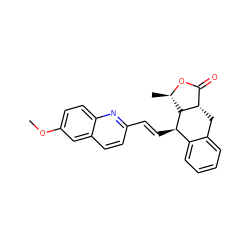 COc1ccc2nc(/C=C/[C@@H]3c4ccccc4C[C@H]4C(=O)O[C@H](C)[C@@H]34)ccc2c1 ZINC000028823255