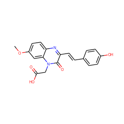 COc1ccc2nc(/C=C/c3ccc(O)cc3)c(=O)n(CC(=O)O)c2c1 ZINC001772646479