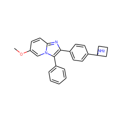 COc1ccc2nc(-c3ccc(C4(N)CCC4)cc3)c(-c3ccccc3)n2c1 ZINC000113655474