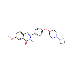 COc1ccc2nc(-c3ccc(OC4CCN(C5CCC5)CC4)cc3)n(C)c(=O)c2c1 ZINC000040835910