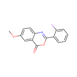 COc1ccc2nc(-c3ccccc3I)oc(=O)c2c1 ZINC000027739112