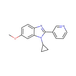 COc1ccc2nc(-c3cccnc3)n(C3CC3)c2c1 ZINC000204751485