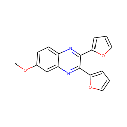 COc1ccc2nc(-c3ccco3)c(-c3ccco3)nc2c1 ZINC000000235859