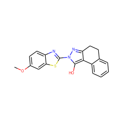 COc1ccc2nc(-n3nc4c(c3O)-c3ccccc3CC4)sc2c1 ZINC000101463407