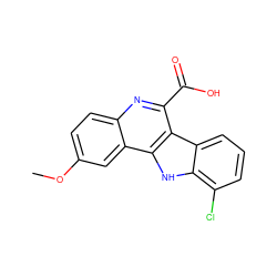 COc1ccc2nc(C(=O)O)c3c4cccc(Cl)c4[nH]c3c2c1 ZINC000473107700