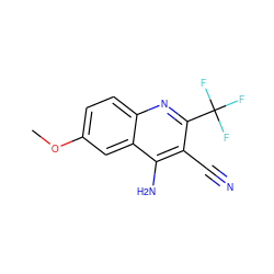 COc1ccc2nc(C(F)(F)F)c(C#N)c(N)c2c1 ZINC000019593996