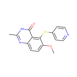 COc1ccc2nc(C)[nH]c(=O)c2c1Sc1ccncc1 ZINC000013826159