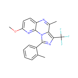 COc1ccc2nc(C)c3c(C(F)(F)F)nc(-c4ccccc4C)n3c2n1 ZINC000073159121