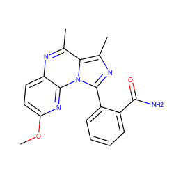 COc1ccc2nc(C)c3c(C)nc(-c4ccccc4C(N)=O)n3c2n1 ZINC000073167127