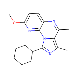 COc1ccc2nc(C)c3c(C)nc(C4CCCCC4)n3c2n1 ZINC000049037535