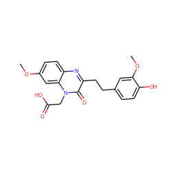 COc1ccc2nc(CCc3ccc(O)c(OC)c3)c(=O)n(CC(=O)O)c2c1 ZINC001772581947