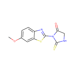 COc1ccc2nc(N3C(=O)CNC3=S)sc2c1 ZINC000004320878